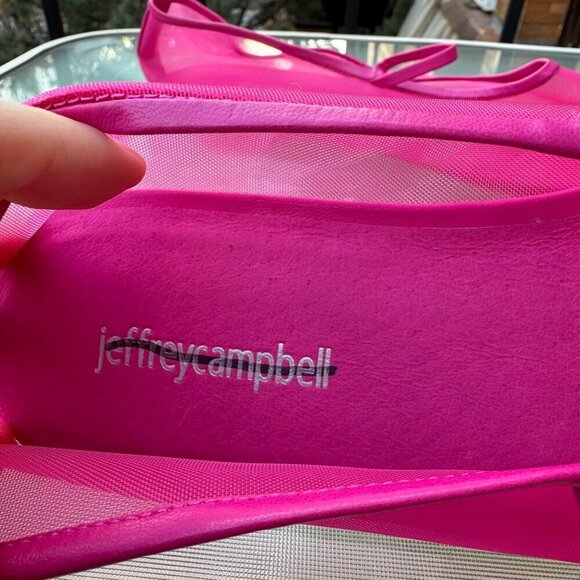 New Jeffrey Campbell Swan Lake Moira Mesh Flats Ballet Shoes Pink Fuchsia - Picture 10 of 13
